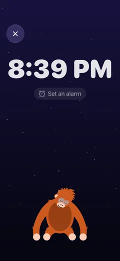 The Bedside Clock: Crush asleep under the time, with a Set an alarm button