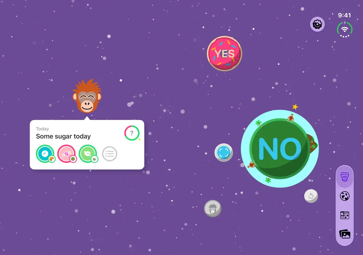 Quit Sugar: No Treat Today on iPhone Duo, book landscape
