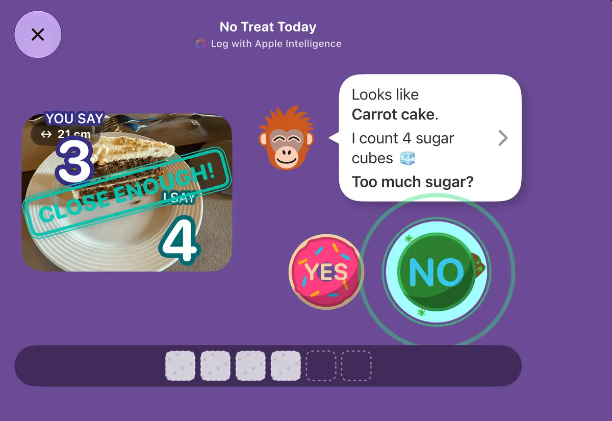Quit Sugar: No Treat Today Meal scanning, iPhone Duo Front landscape