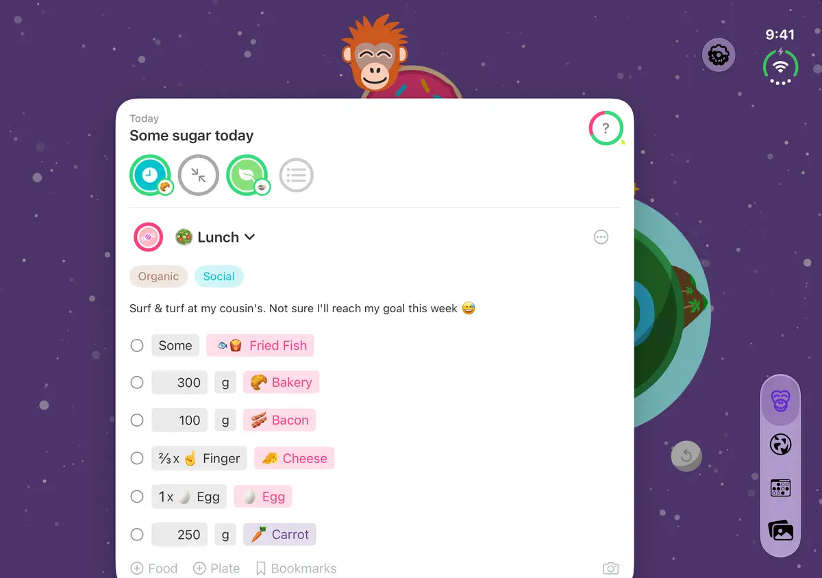 Quit Sugar: No Treat Today Meal editor, iPhone Duo Open landscape
