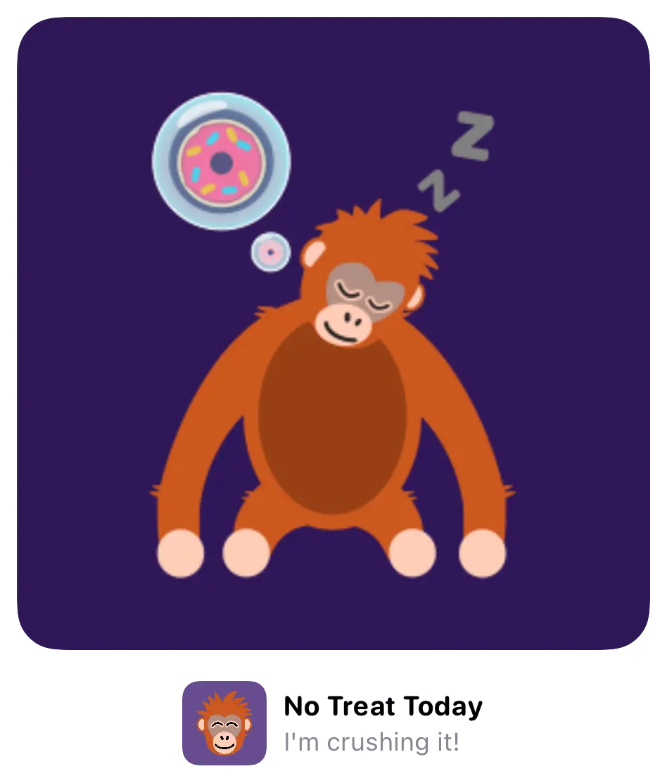 No Treat Today share card — portrait only, as the app exports it